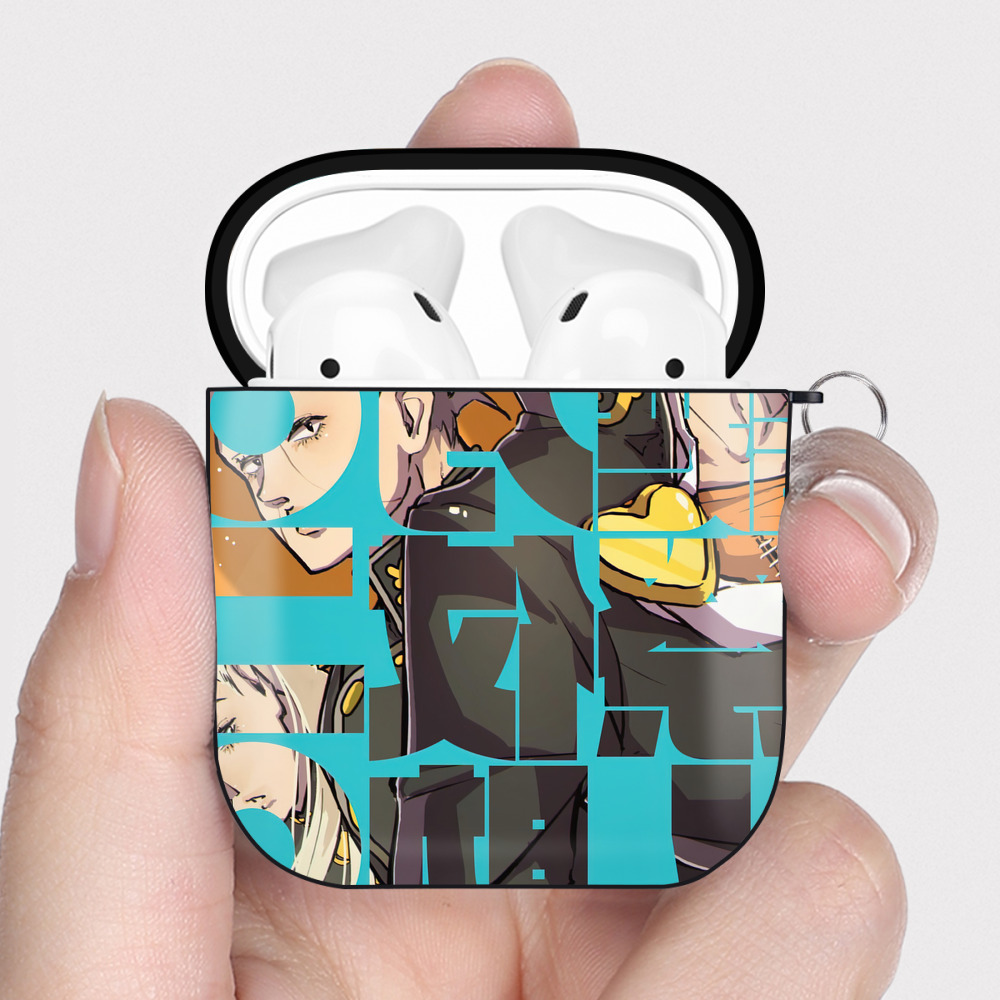 （画像用） ジョジョの奇妙な冒険 JoJo's Bizarre Adventure AirPods 第2世代保護ケース ハードシェル ブラック 耐衝撃・防指紋・カラビナ付き