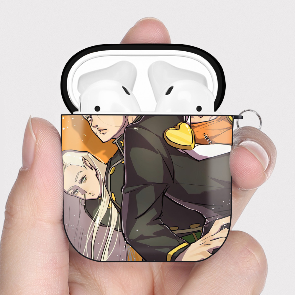 （画像用） ジョジョの奇妙な冒険 JoJo's Bizarre Adventure AirPods 第2世代保護ケース ハードシェル ブラック 耐衝撃・防指紋・カラビナ付き