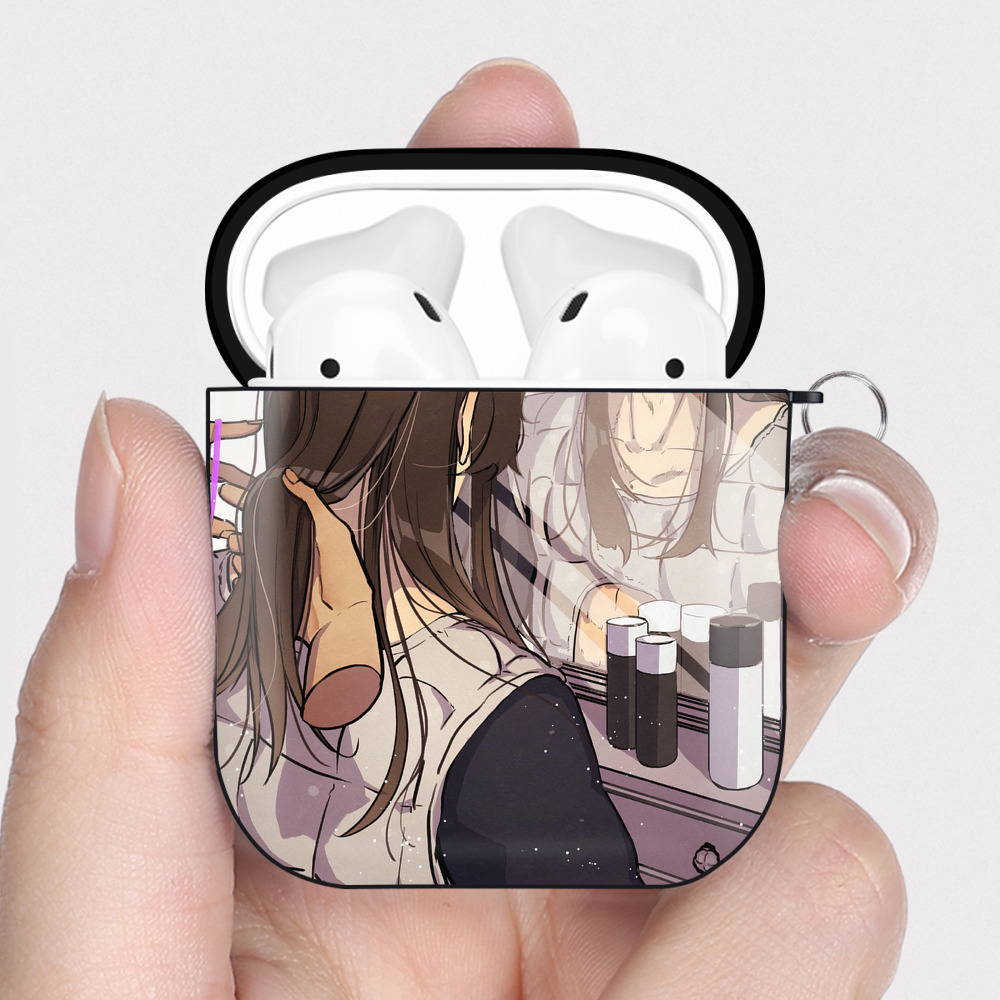（画像用） ジョジョの奇妙な冒険 JoJo's Bizarre Adventure AirPods 第2世代保護ケース ハードシェル ブラック 耐衝撃・防指紋・カラビナ付き