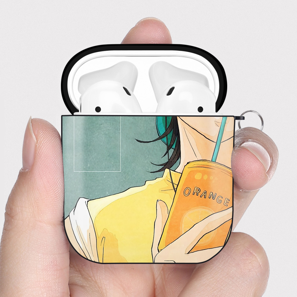 （画像用） ジョジョの奇妙な冒険 JoJo's Bizarre Adventure AirPods 第2世代保護ケース ハードシェル ブラック 耐衝撃・防指紋・カラビナ付き