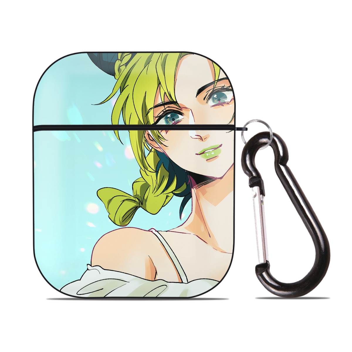 （画像用） ジョジョの奇妙な冒険 JoJo's Bizarre Adventure AirPods 第2世代保護ケース ハードシェル ブラック 耐衝撃・防指紋・カラビナ付き