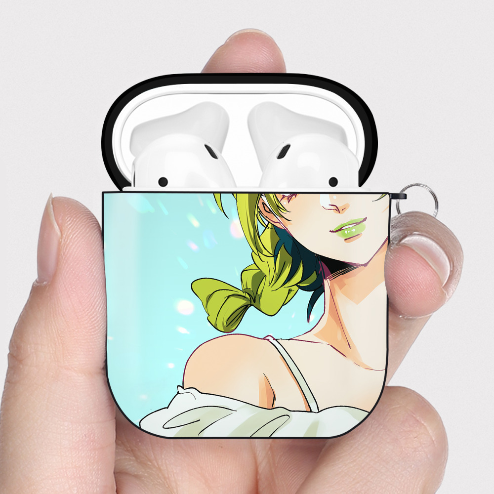 （画像用） ジョジョの奇妙な冒険 JoJo's Bizarre Adventure AirPods 第2世代保護ケース ハードシェル ブラック 耐衝撃・防指紋・カラビナ付き