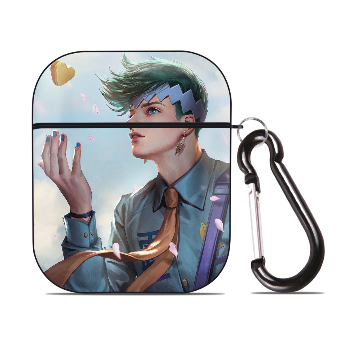 （画像用） ジョジョの奇妙な冒険 JoJo's Bizarre Adventure AirPods 第2世代保護ケース ハードシェル ブラック 耐衝撃・防指紋・カラビナ付き