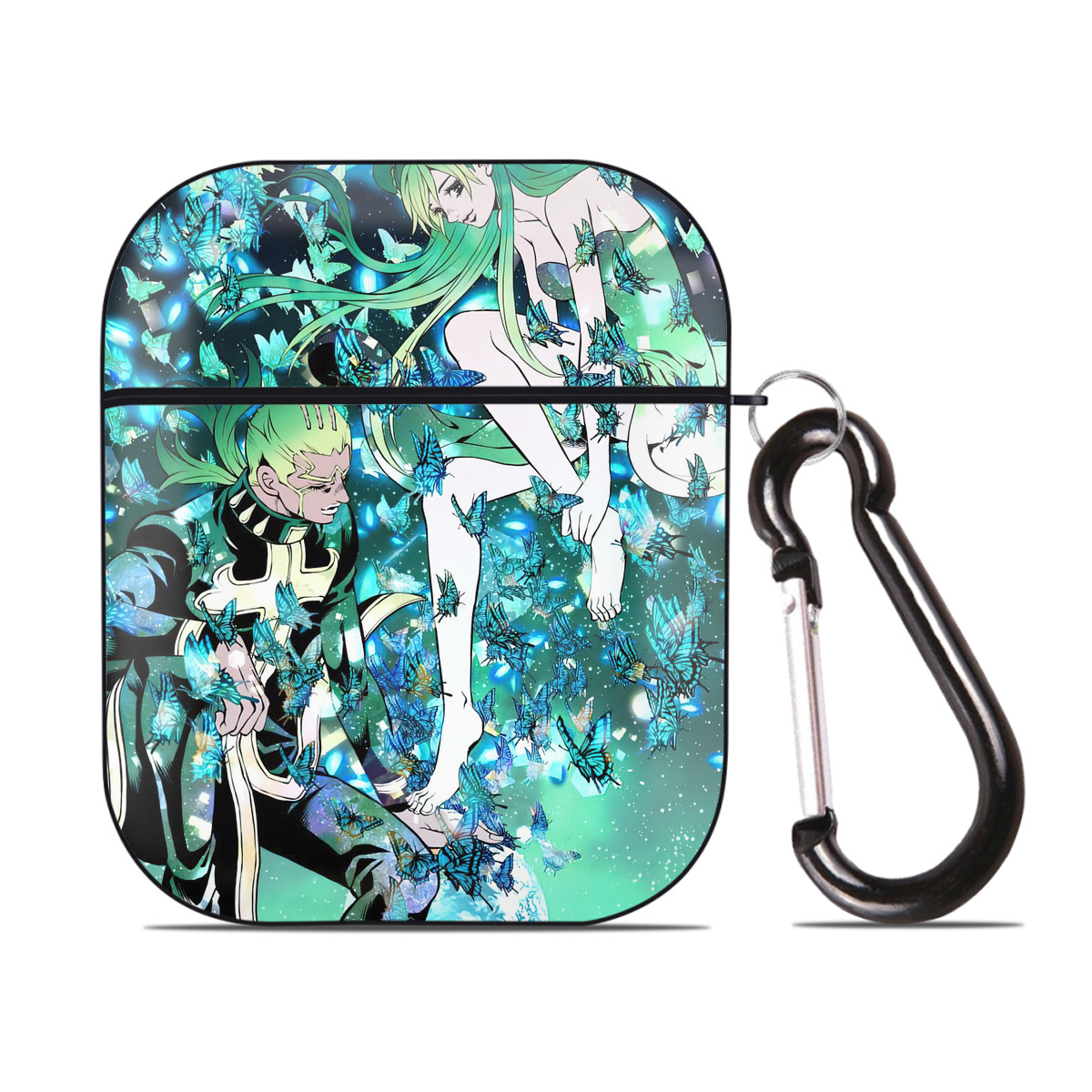 （画像用） ジョジョの奇妙な冒険 JoJo's Bizarre Adventure AirPods 第2世代保護ケース ハードシェル ブラック 耐衝撃・防指紋・カラビナ付き