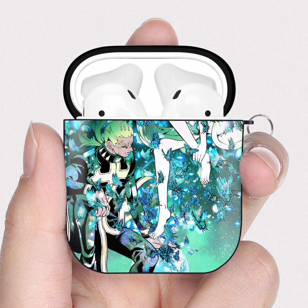 （画像用） ジョジョの奇妙な冒険 JoJo's Bizarre Adventure AirPods 第2世代保護ケース ハードシェル ブラック 耐衝撃・防指紋・カラビナ付き