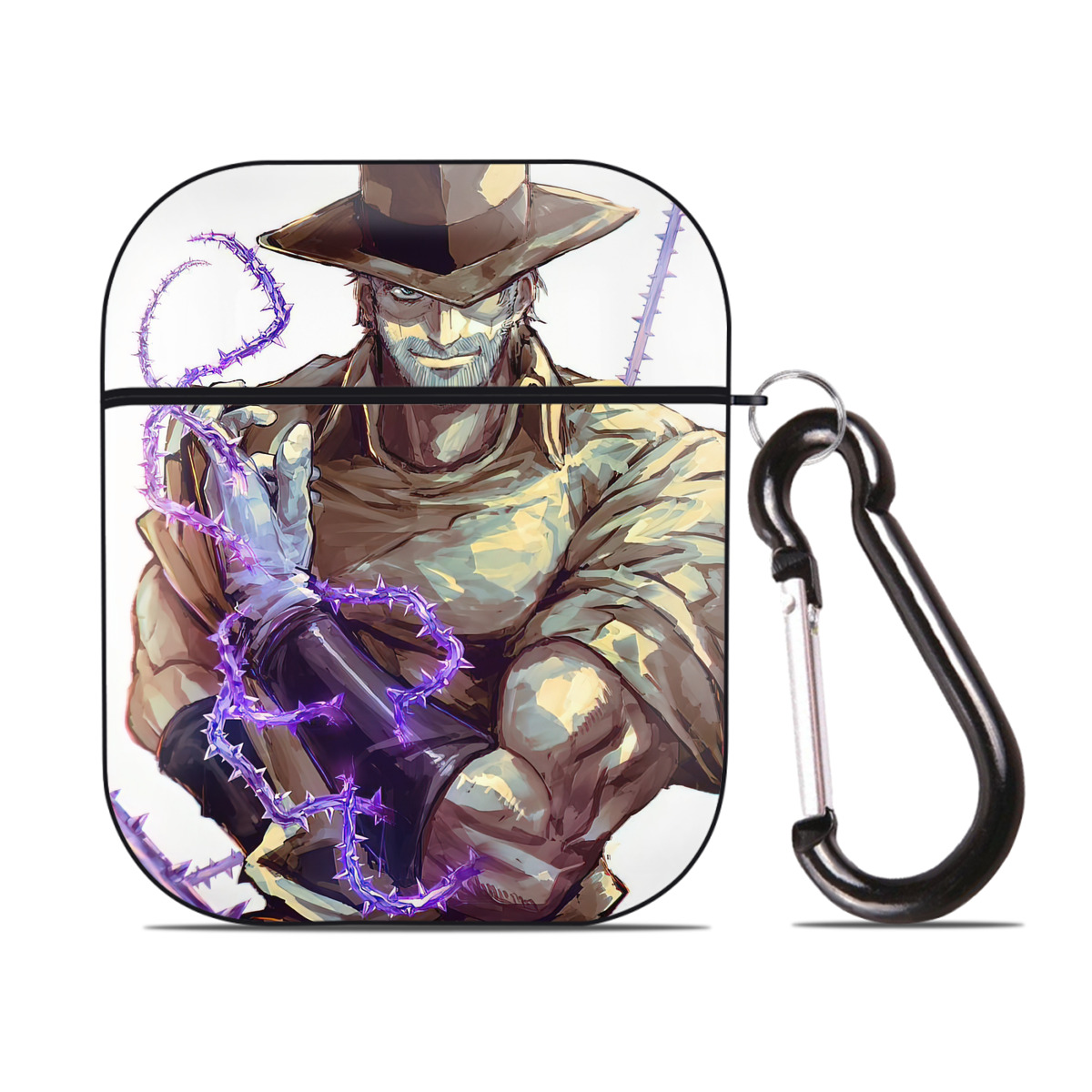 （画像用） ジョジョの奇妙な冒険 JoJo's Bizarre Adventure AirPods 第2世代保護ケース ハードシェル ブラック 耐衝撃・防指紋・カラビナ付き