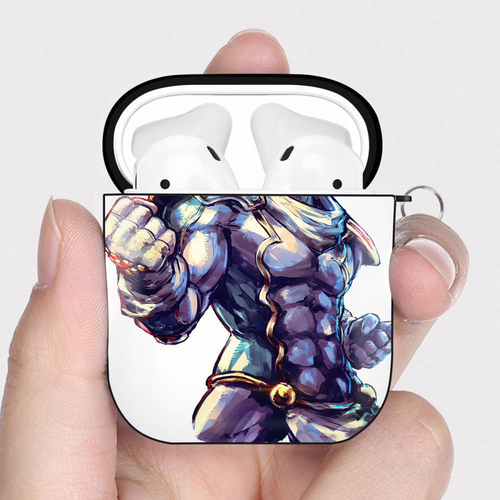 （画像用） ジョジョの奇妙な冒険 JoJo's Bizarre Adventure AirPods 第2世代保護ケース ハードシェル ブラック 耐衝撃・防指紋・カラビナ付き