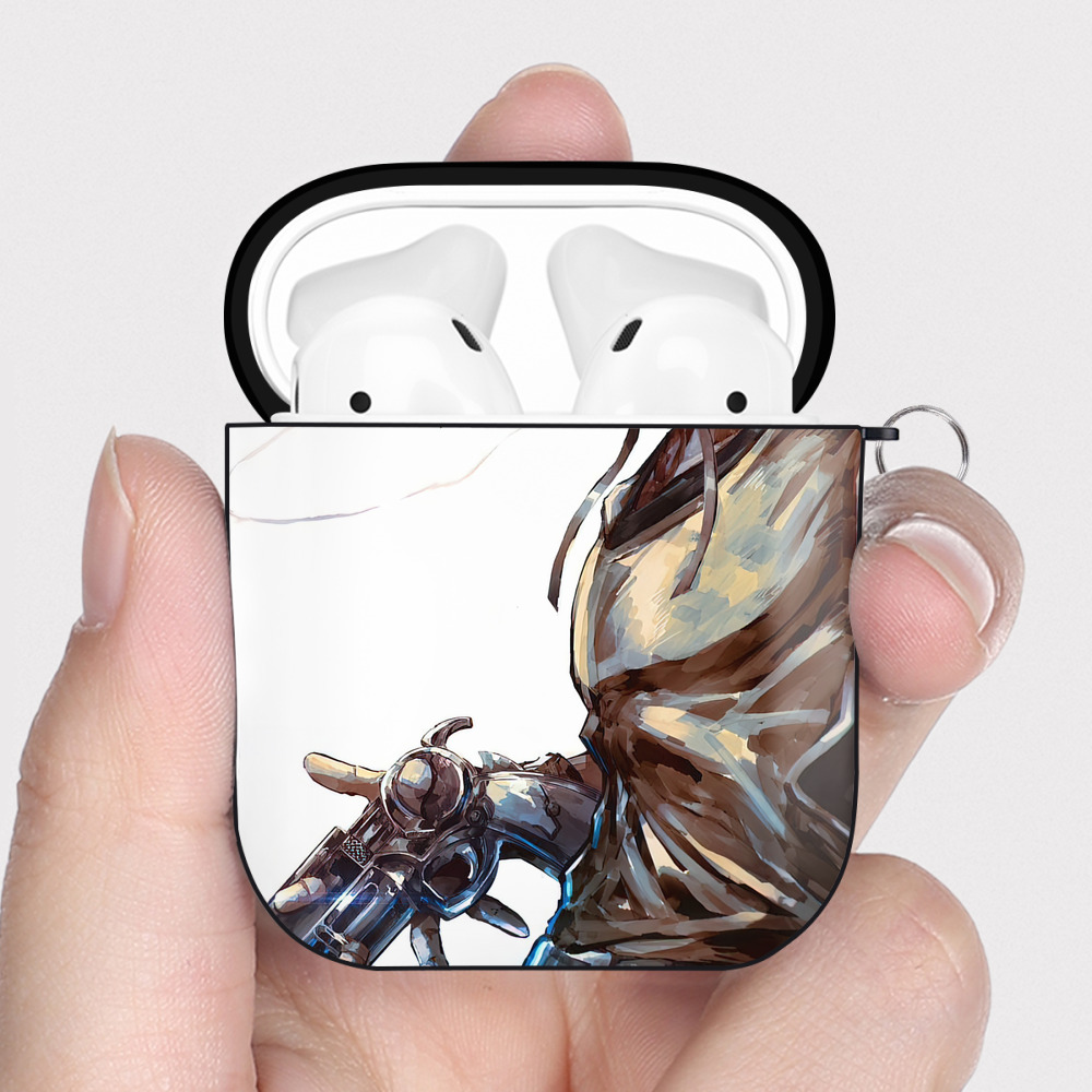 （画像用） ジョジョの奇妙な冒険 JoJo's Bizarre Adventure AirPods 第2世代保護ケース ハードシェル ブラック 耐衝撃・防指紋・カラビナ付き