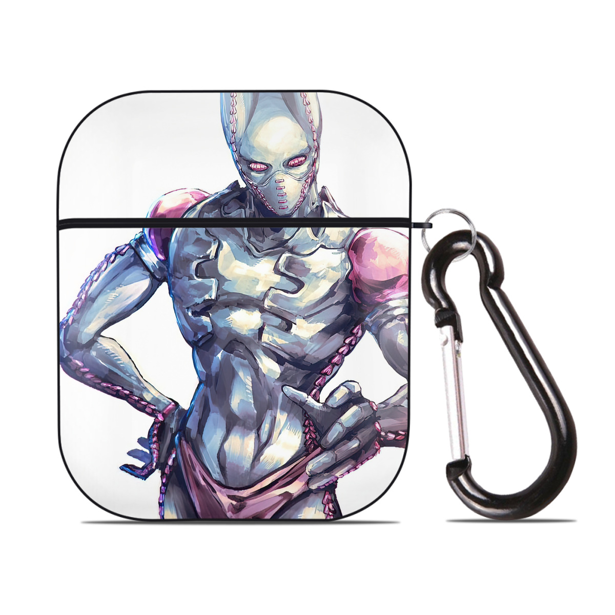 （画像用） ジョジョの奇妙な冒険 JoJo's Bizarre Adventure AirPods 第2世代保護ケース ハードシェル ブラック 耐衝撃・防指紋・カラビナ付き