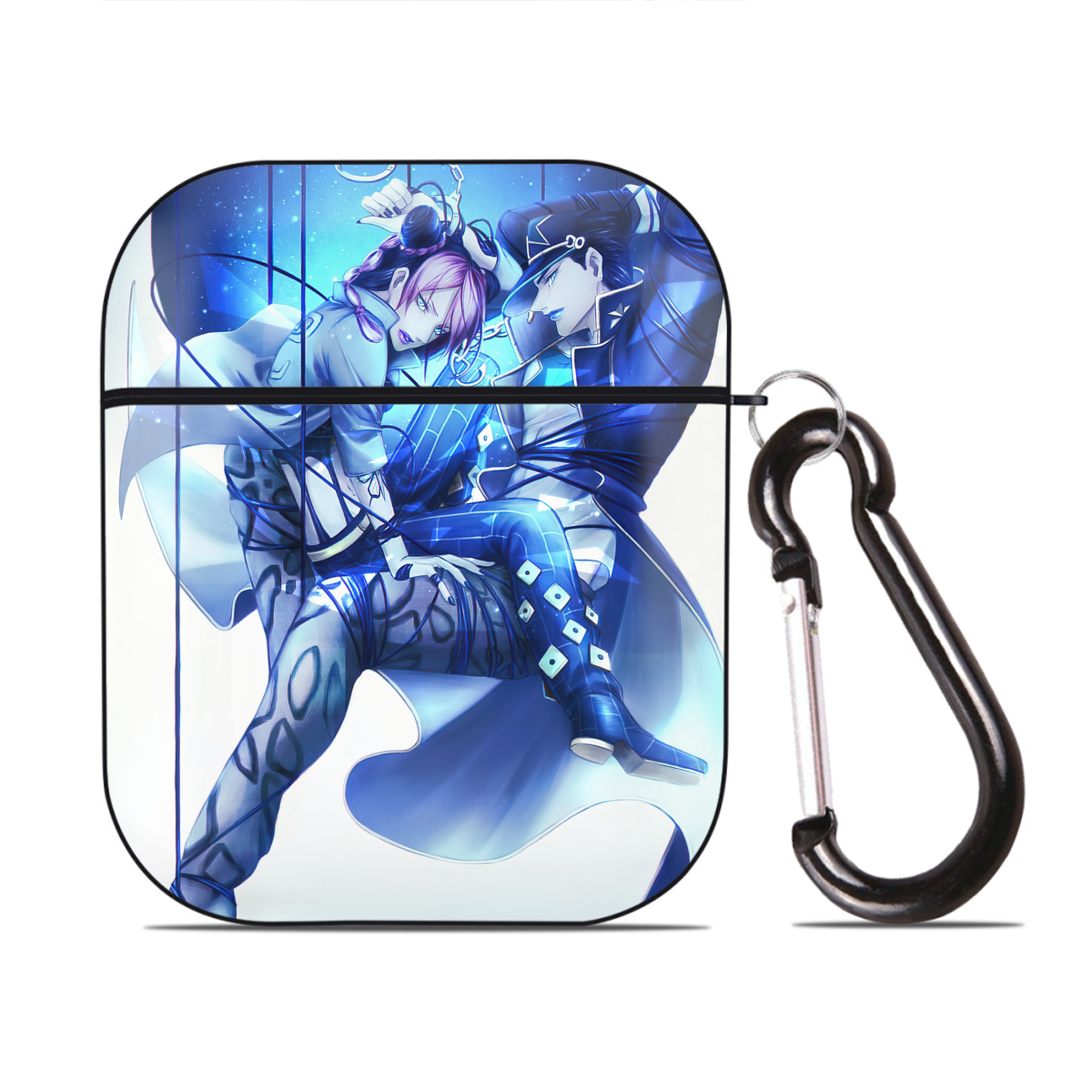 （画像用） ジョジョの奇妙な冒険 JoJo's Bizarre Adventure AirPods 第2世代保護ケース ハードシェル ブラック 耐衝撃・防指紋・カラビナ付き