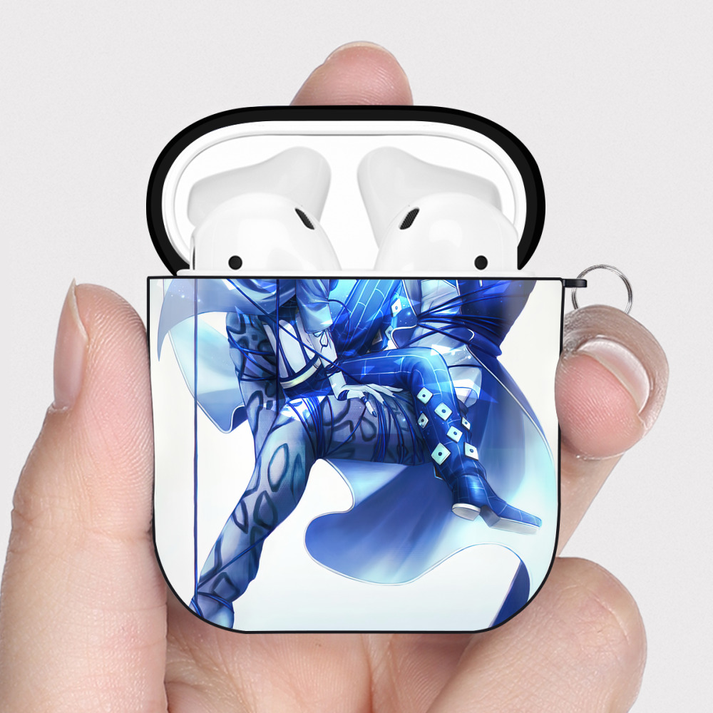 （画像用） ジョジョの奇妙な冒険 JoJo's Bizarre Adventure AirPods 第2世代保護ケース ハードシェル ブラック 耐衝撃・防指紋・カラビナ付き