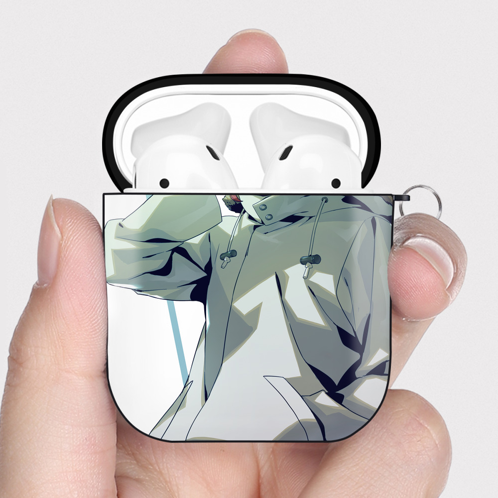 （画像用） ジョジョの奇妙な冒険 JoJo's Bizarre Adventure AirPods 第2世代保護ケース ハードシェル ブラック 耐衝撃・防指紋・カラビナ付き