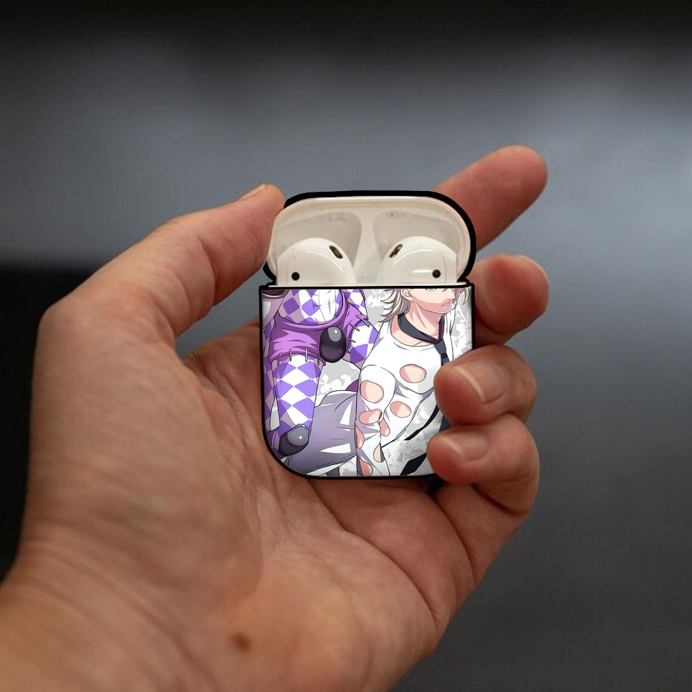 ジョジョの奇妙な冒険 JoJo's Bizarre Adventure AirPods 第2世代保護ケース ハードシェル ブラック 耐衝撃・防指紋・カラビナ付き
