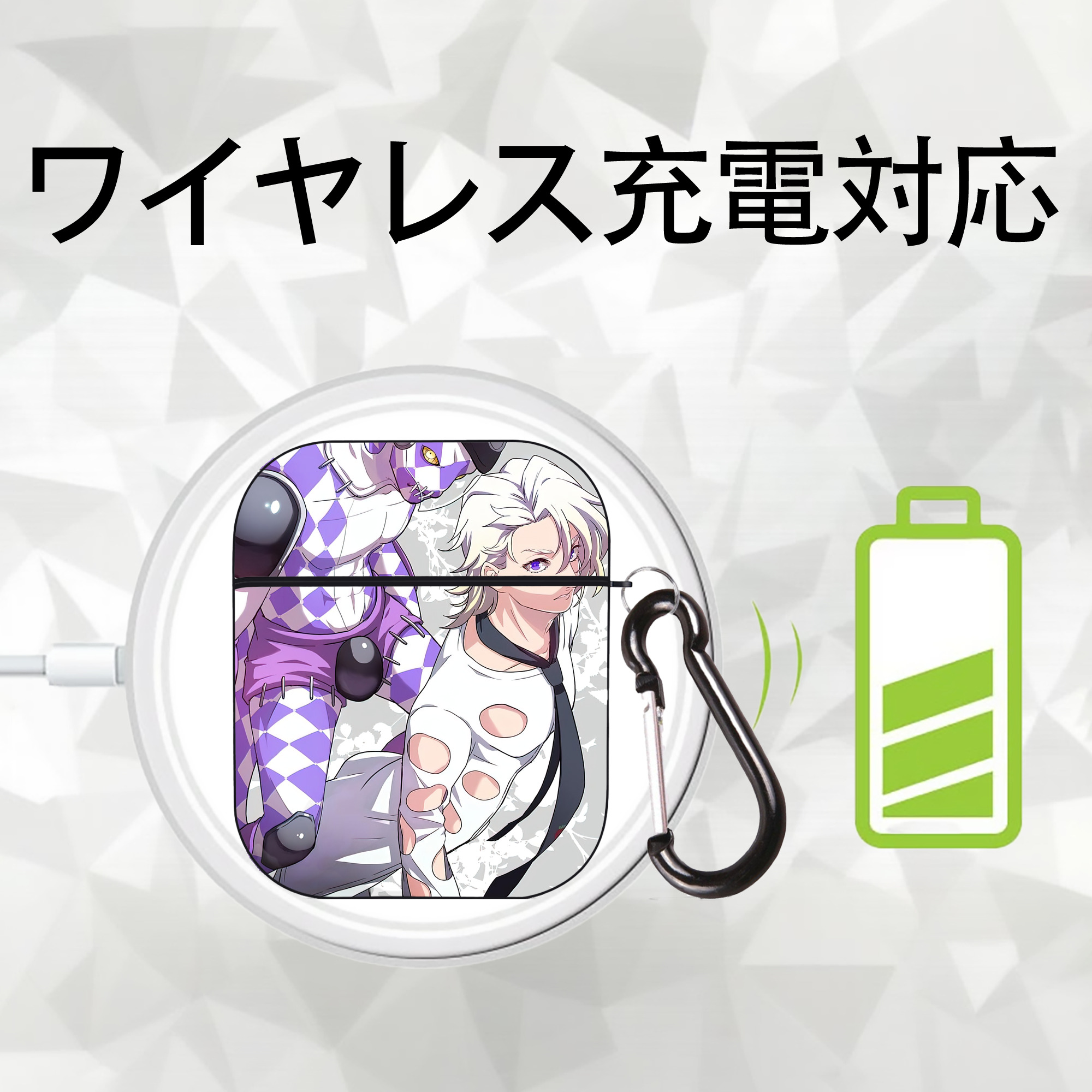ジョジョの奇妙な冒険 JoJo's Bizarre Adventure AirPods 第2世代保護ケース ハードシェル ブラック 耐衝撃・防指紋・カラビナ付き