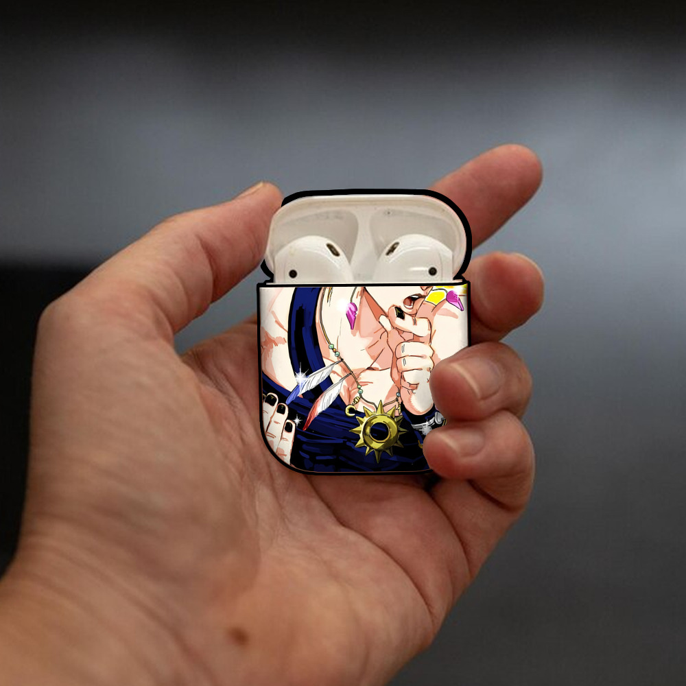 ジョジョの奇妙な冒険 JoJo's Bizarre Adventure AirPods 第2世代保護ケース ハードシェル ブラック 耐衝撃・防指紋・カラビナ付き