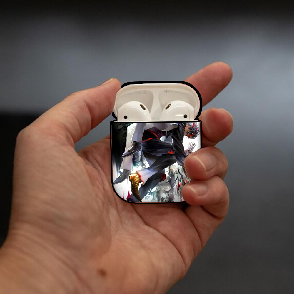ジョジョの奇妙な冒険 JoJo's Bizarre Adventure AirPods 第2世代保護ケース ハードシェル ブラック 耐衝撃・防指紋・カラビナ付き