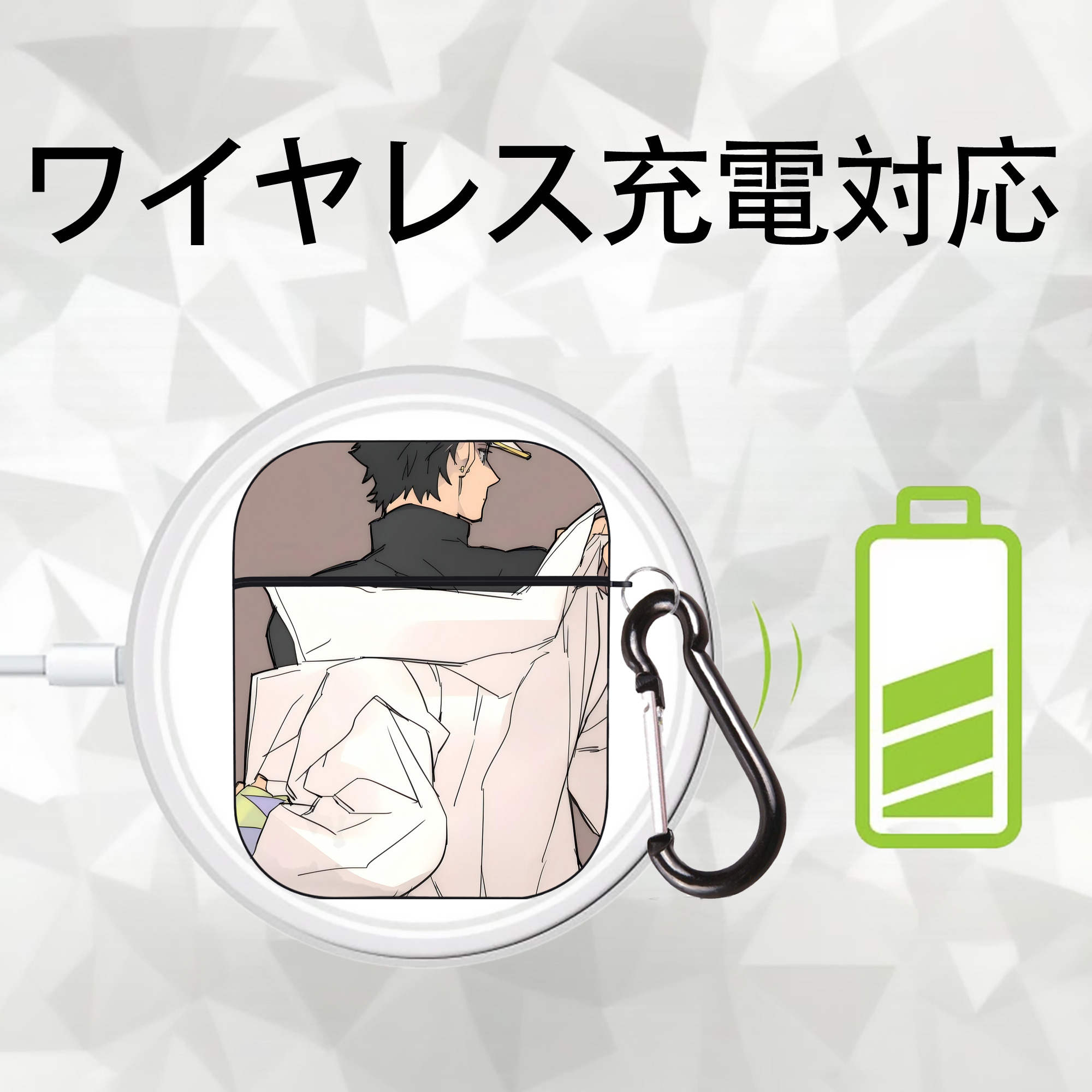 ジョジョの奇妙な冒険 JoJo's Bizarre Adventure AirPods 第2世代保護ケース ハードシェル ブラック 耐衝撃・防指紋・カラビナ付き