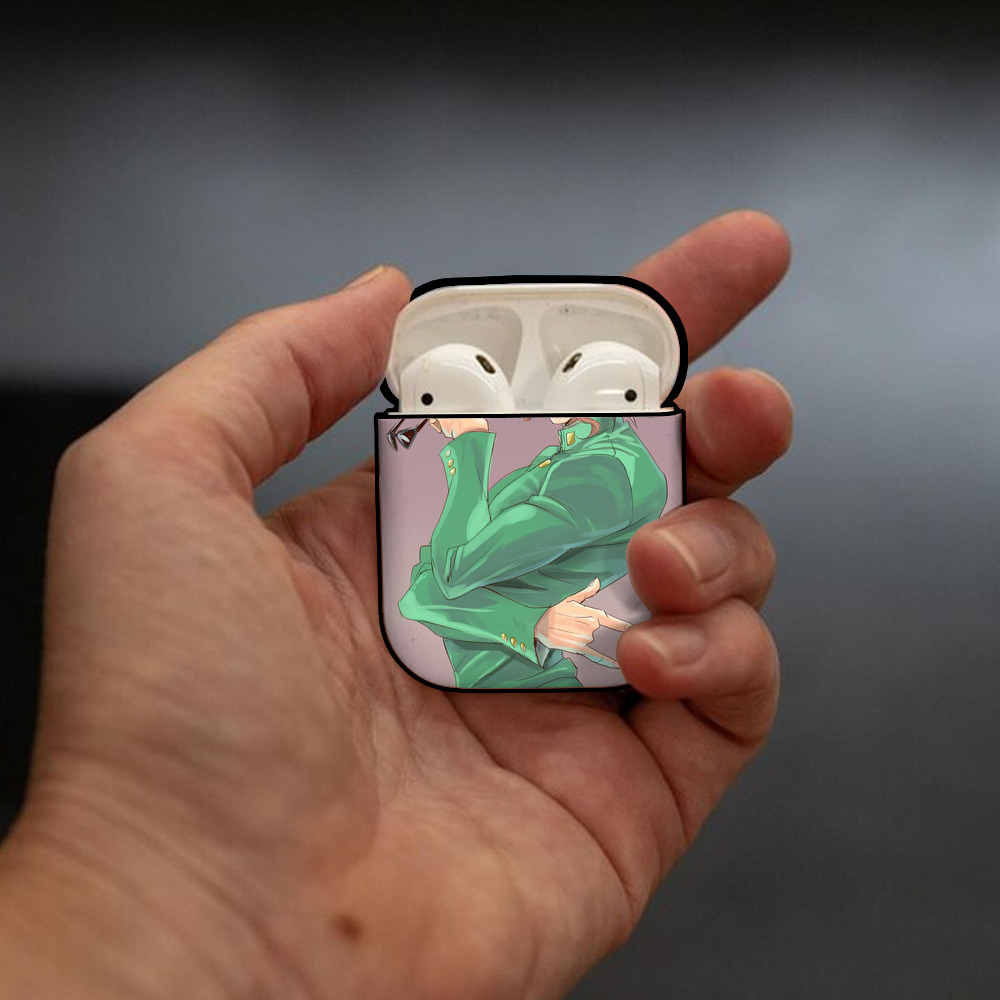 ジョジョの奇妙な冒険 JoJo's Bizarre Adventure AirPods 第2世代保護ケース ハードシェル ブラック 耐衝撃・防指紋・カラビナ付き