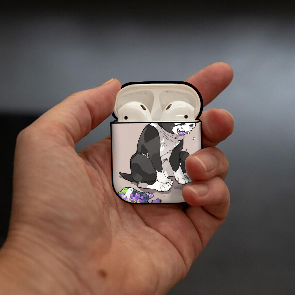 ジョジョの奇妙な冒険 JoJo's Bizarre Adventure AirPods 第2世代保護ケース ハードシェル ブラック 耐衝撃・防指紋・カラビナ付き