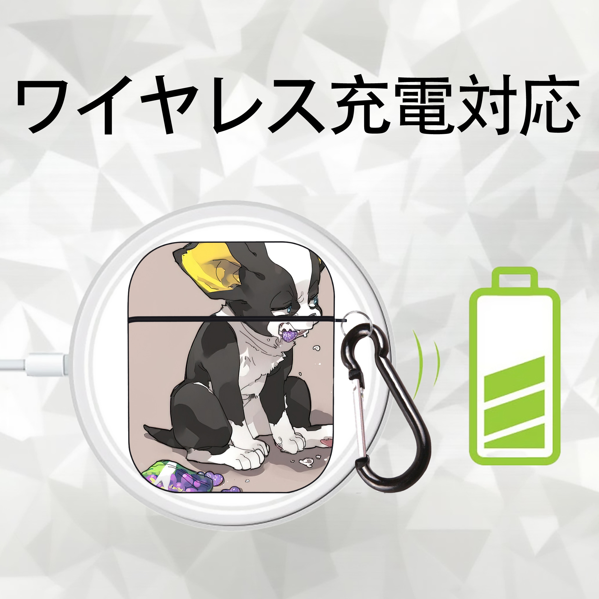 ジョジョの奇妙な冒険 JoJo's Bizarre Adventure AirPods 第2世代保護ケース ハードシェル ブラック 耐衝撃・防指紋・カラビナ付き