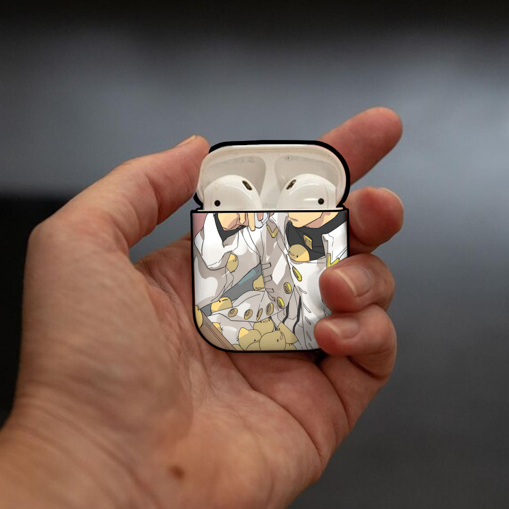 ジョジョの奇妙な冒険 JoJo's Bizarre Adventure AirPods 第2世代保護ケース ハードシェル ブラック 耐衝撃・防指紋・カラビナ付き
