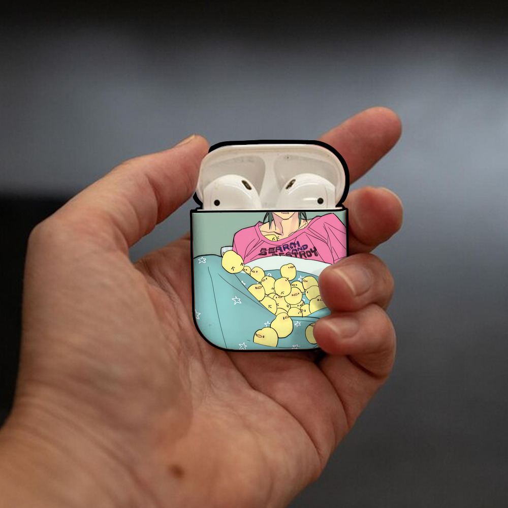 ジョジョの奇妙な冒険 JoJo's Bizarre Adventure AirPods 第2世代保護ケース ハードシェル ブラック 耐衝撃・防指紋・カラビナ付き