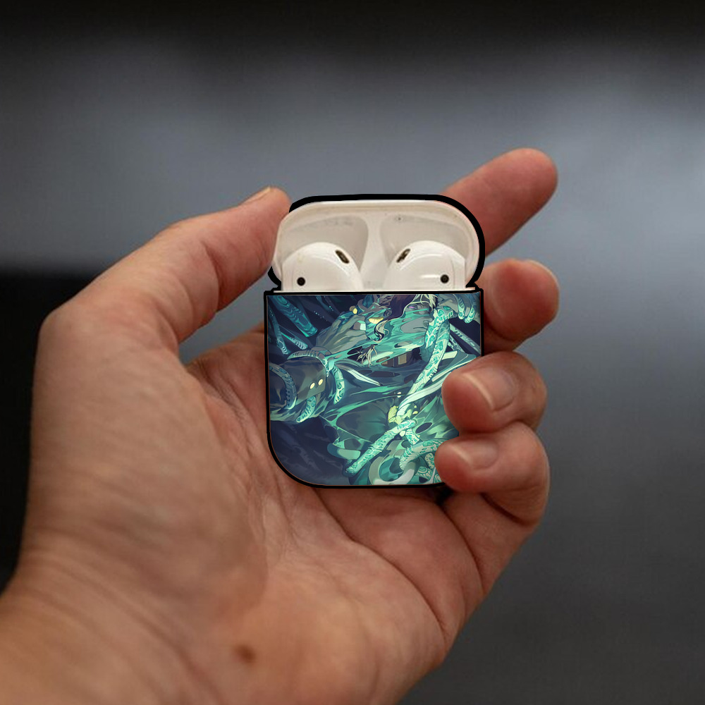 ジョジョの奇妙な冒険 JoJo's Bizarre Adventure AirPods 第2世代保護ケース ハードシェル ブラック 耐衝撃・防指紋・カラビナ付き
