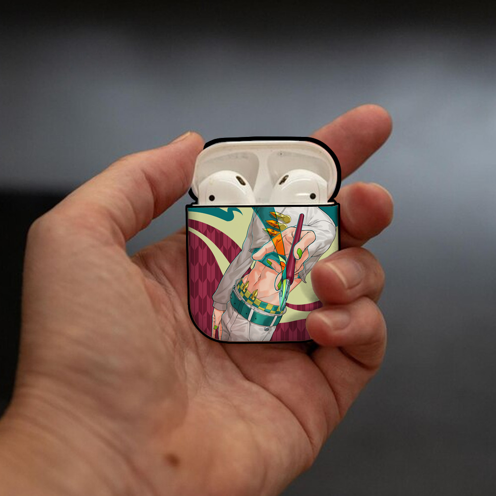 ジョジョの奇妙な冒険 JoJo's Bizarre Adventure AirPods 第2世代保護ケース ハードシェル ブラック 耐衝撃・防指紋・カラビナ付き