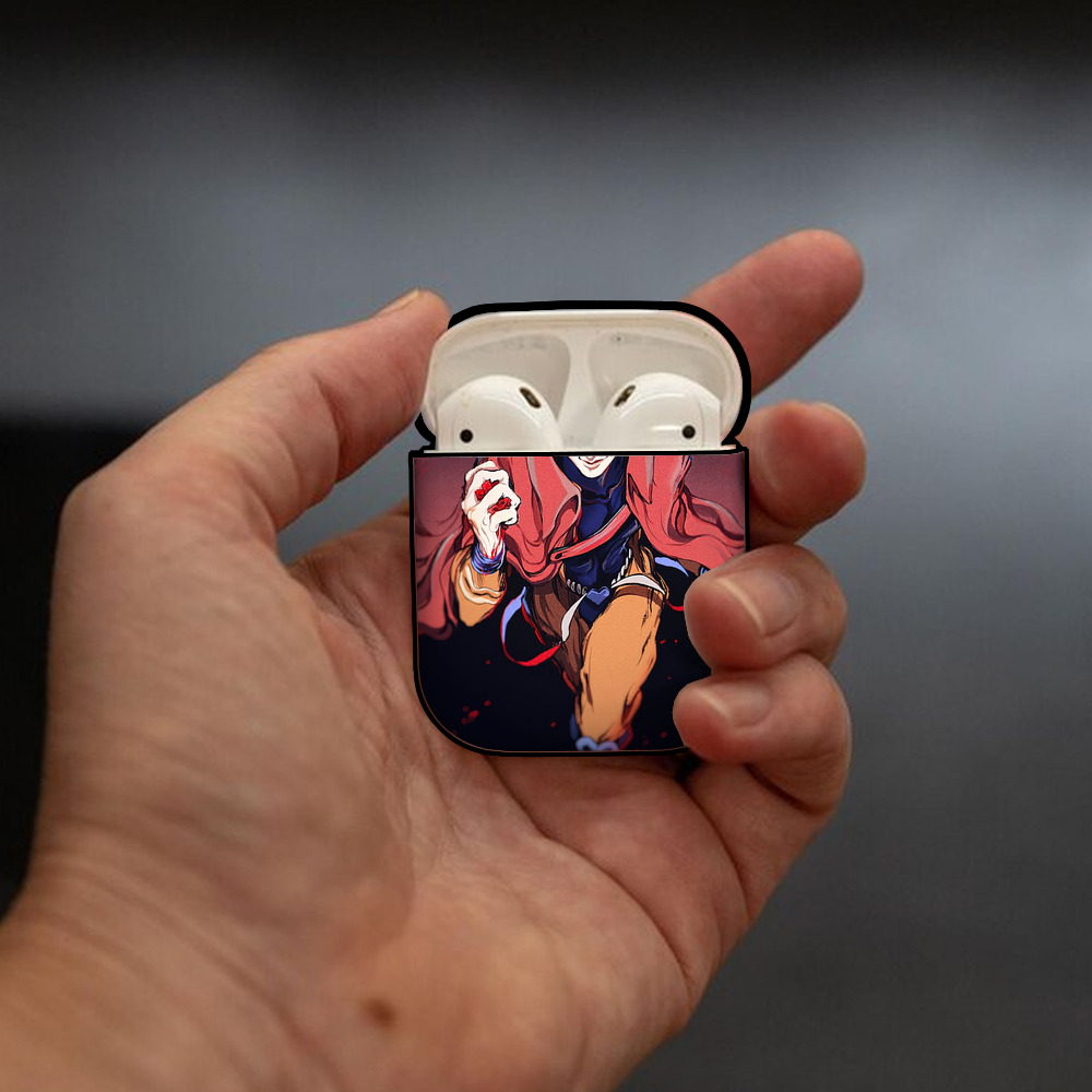 ジョジョの奇妙な冒険 JoJo's Bizarre Adventure AirPods 第2世代保護ケース ハードシェル ブラック 耐衝撃・防指紋・カラビナ付き