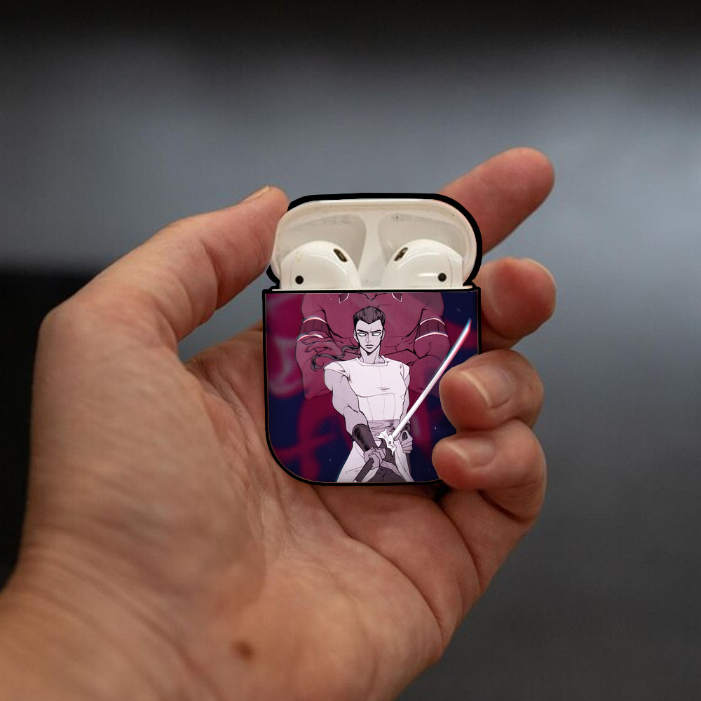ジョジョの奇妙な冒険 JoJo's Bizarre Adventure AirPods 第2世代保護ケース ハードシェル ブラック 耐衝撃・防指紋・カラビナ付き