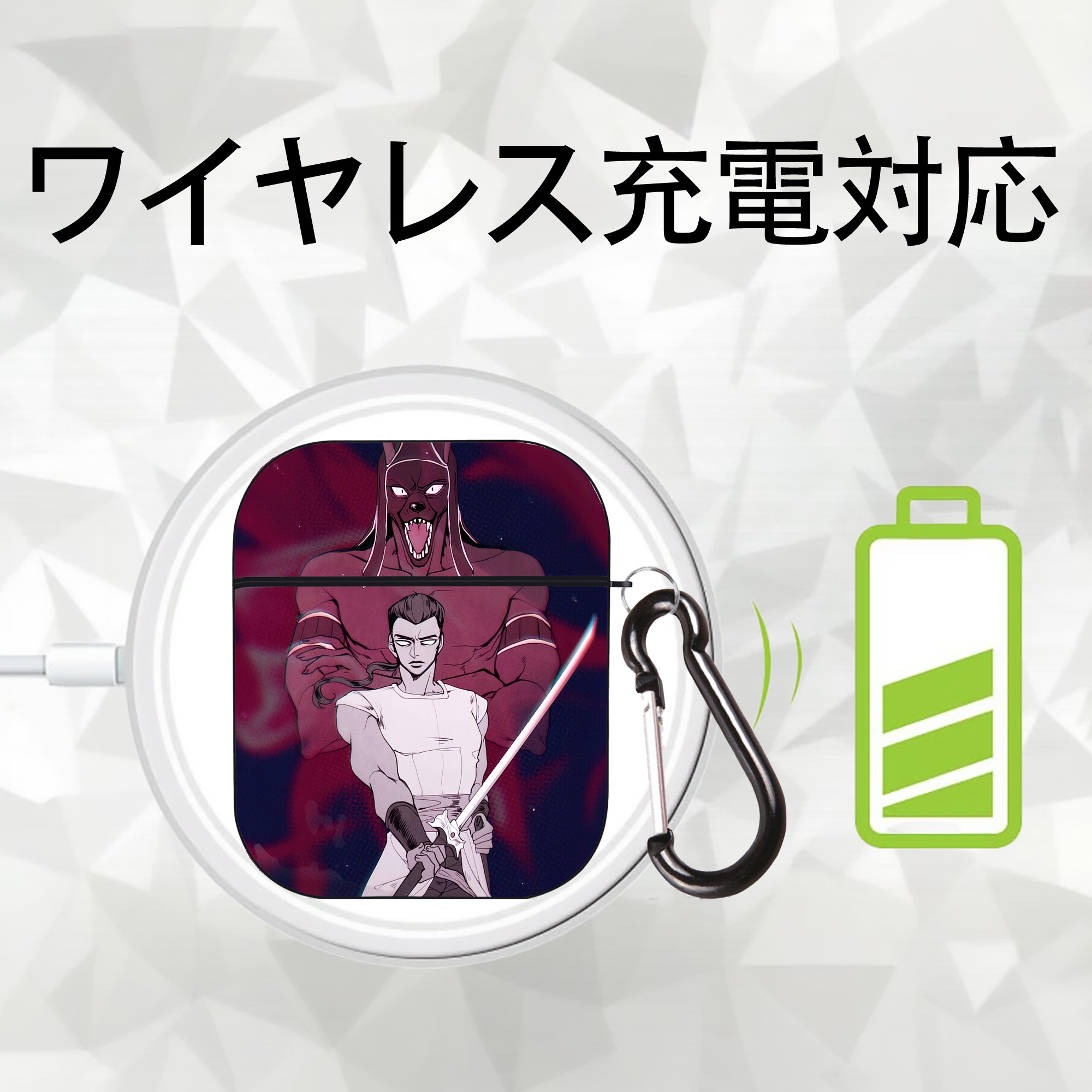 ジョジョの奇妙な冒険 JoJo's Bizarre Adventure AirPods 第2世代保護ケース ハードシェル ブラック 耐衝撃・防指紋・カラビナ付き