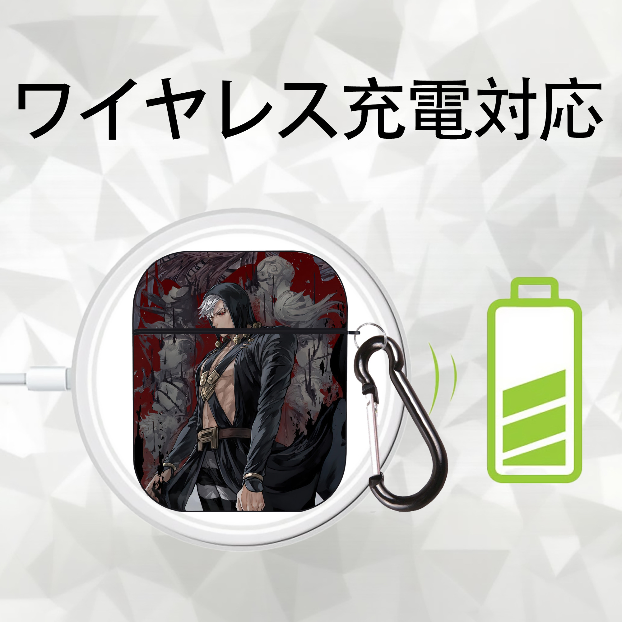 ジョジョの奇妙な冒険 JoJo's Bizarre Adventure AirPods 第2世代保護ケース ハードシェル ブラック 耐衝撃・防指紋・カラビナ付き