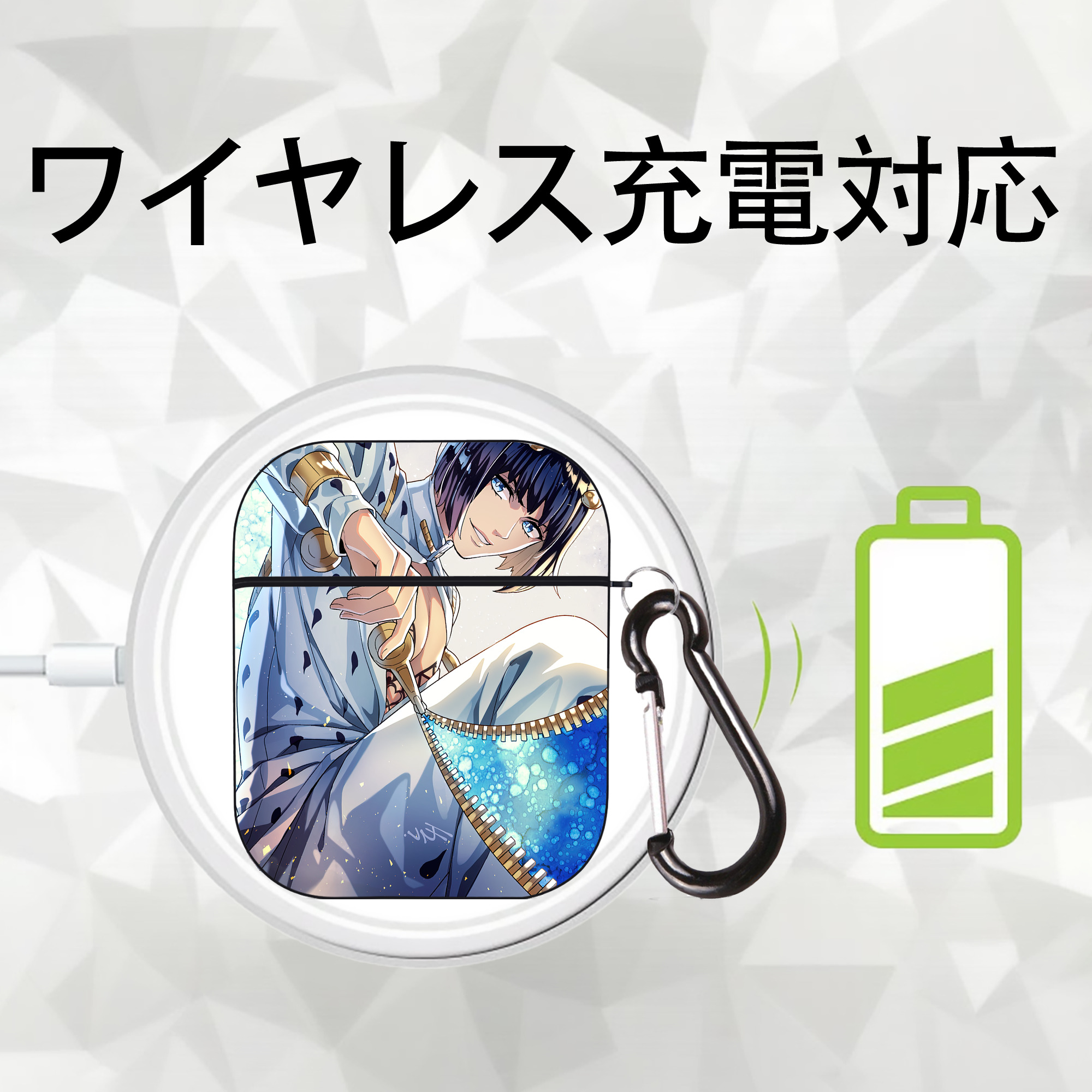 ジョジョの奇妙な冒険 JoJo's Bizarre Adventure AirPods 第2世代保護ケース ハードシェル ブラック 耐衝撃・防指紋・カラビナ付き