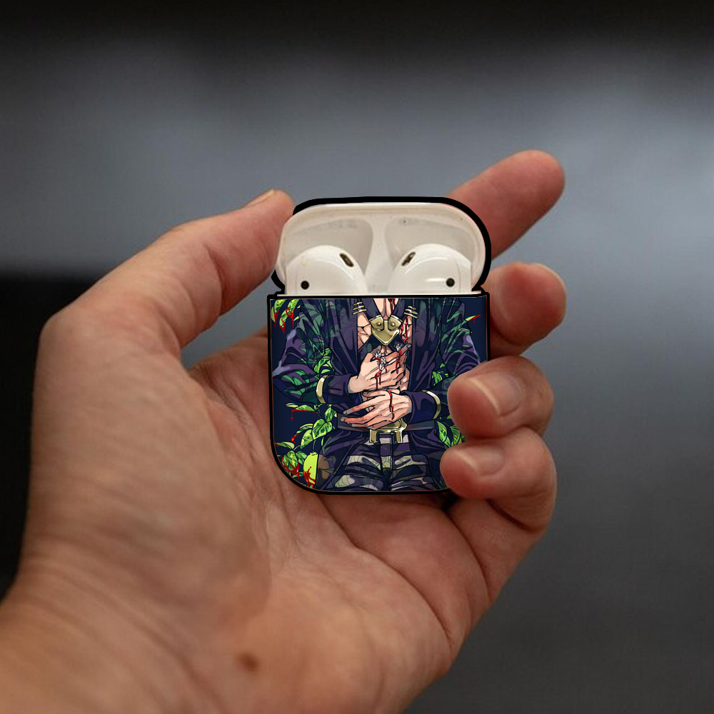 ジョジョの奇妙な冒険 JoJo's Bizarre Adventure AirPods 第2世代保護ケース ハードシェル ブラック 耐衝撃・防指紋・カラビナ付き