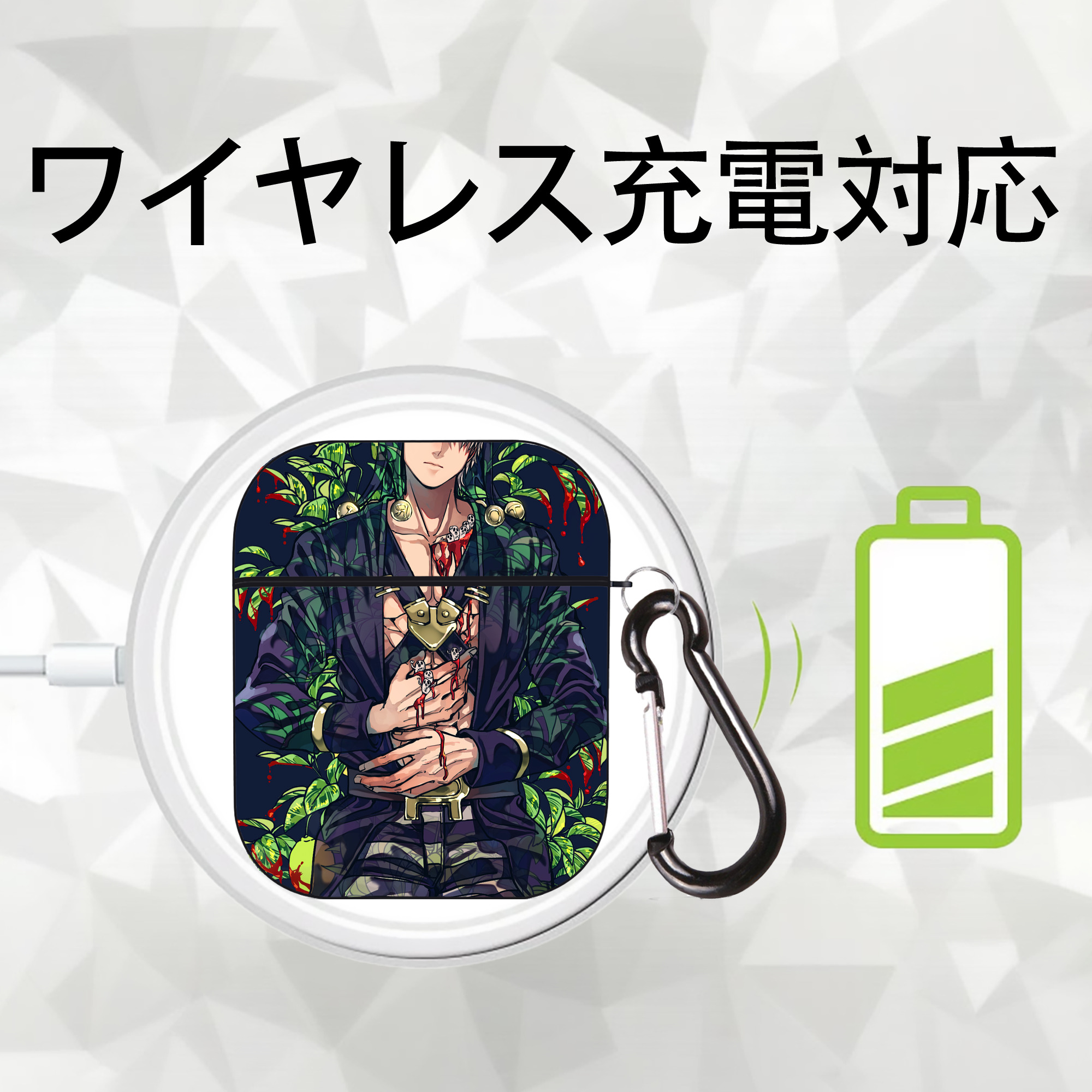 ジョジョの奇妙な冒険 JoJo's Bizarre Adventure AirPods 第2世代保護ケース ハードシェル ブラック 耐衝撃・防指紋・カラビナ付き
