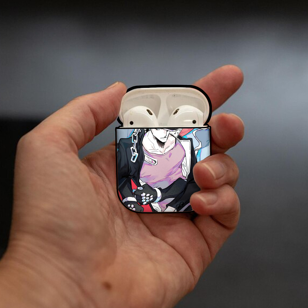 ジョジョの奇妙な冒険 JoJo's Bizarre Adventure AirPods 第2世代保護ケース ハードシェル ブラック 耐衝撃・防指紋・カラビナ付き
