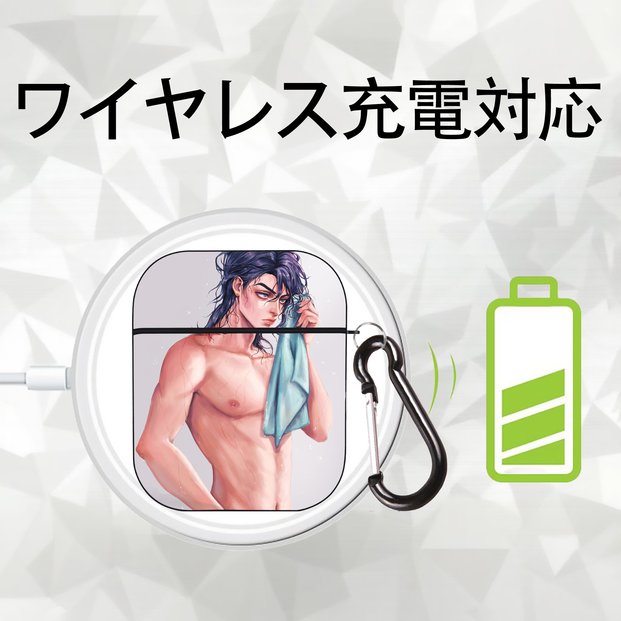 ジョジョの奇妙な冒険 JoJo's Bizarre Adventure AirPods 第2世代保護ケース ハードシェル ブラック 耐衝撃・防指紋・カラビナ付き