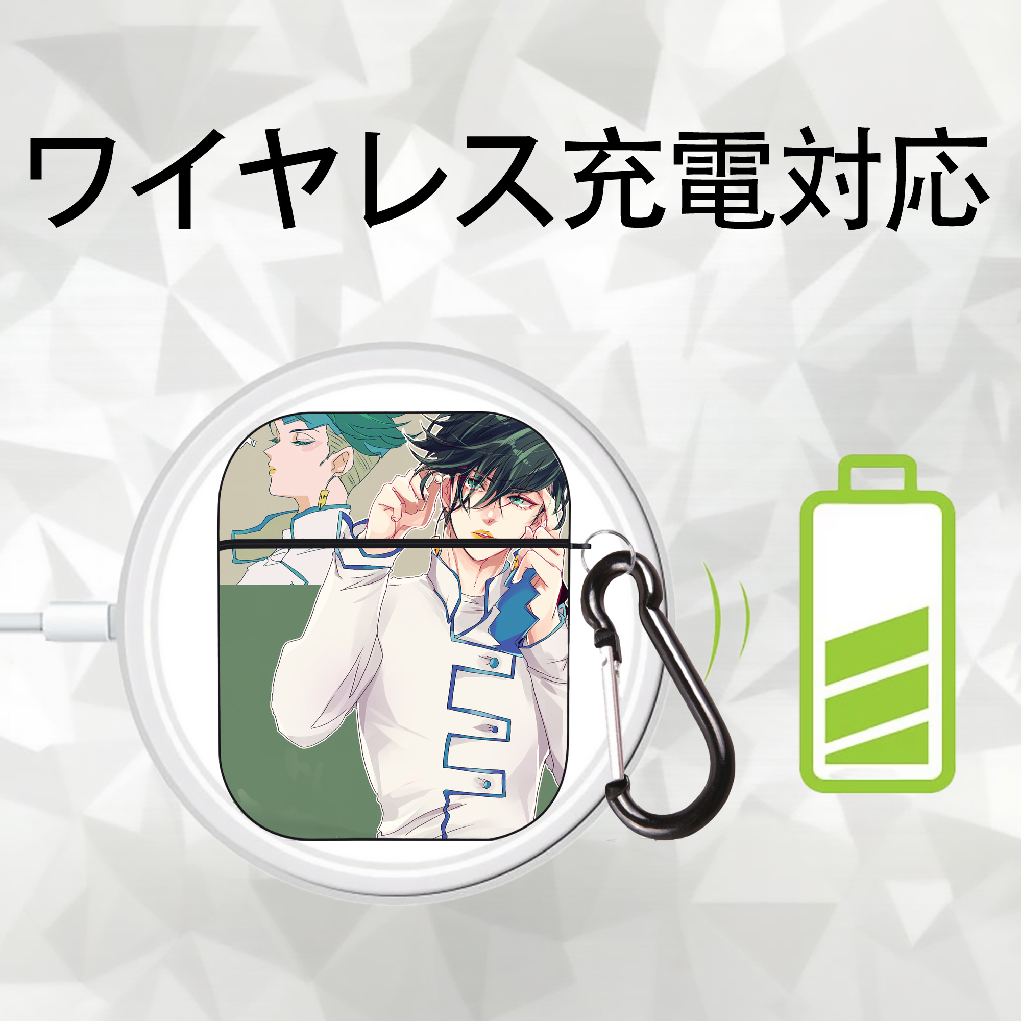 ジョジョの奇妙な冒険 JoJo's Bizarre Adventure AirPods 第2世代保護ケース ハードシェル ブラック 耐衝撃・防指紋・カラビナ付き