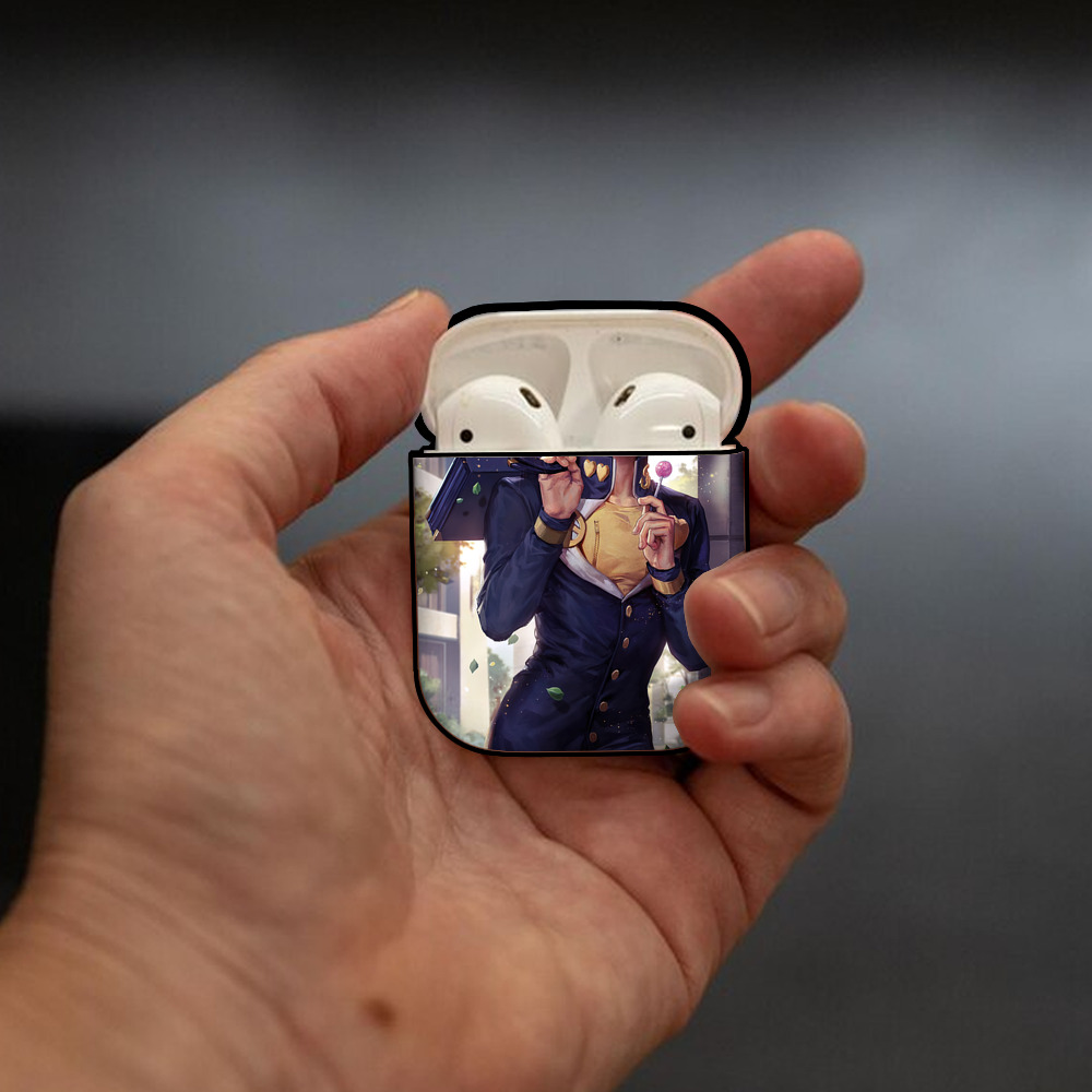 ジョジョの奇妙な冒険 JoJo's Bizarre Adventure AirPods 第2世代保護ケース ハードシェル ブラック 耐衝撃・防指紋・カラビナ付き