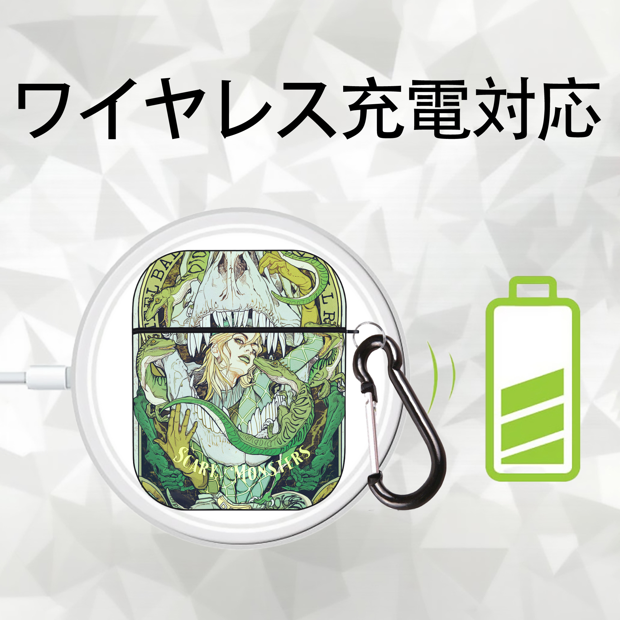 ジョジョの奇妙な冒険 JoJo's Bizarre Adventure AirPods 第2世代保護ケース ハードシェル ブラック 耐衝撃・防指紋・カラビナ付き