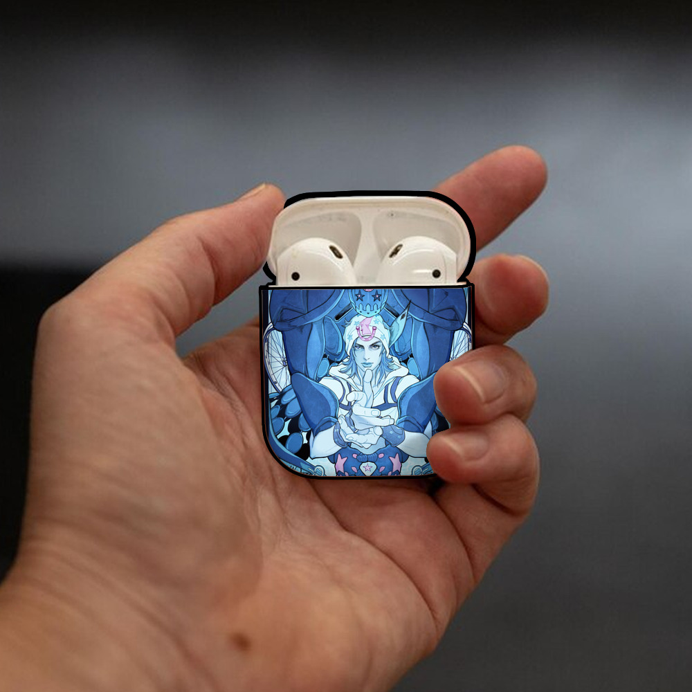 ジョジョの奇妙な冒険 JoJo's Bizarre Adventure AirPods 第2世代保護ケース ハードシェル ブラック 耐衝撃・防指紋・カラビナ付き