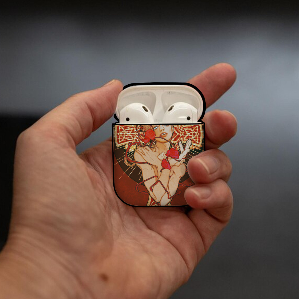 ジョジョの奇妙な冒険 JoJo's Bizarre Adventure AirPods 第2世代保護ケース ハードシェル ブラック 耐衝撃・防指紋・カラビナ付き