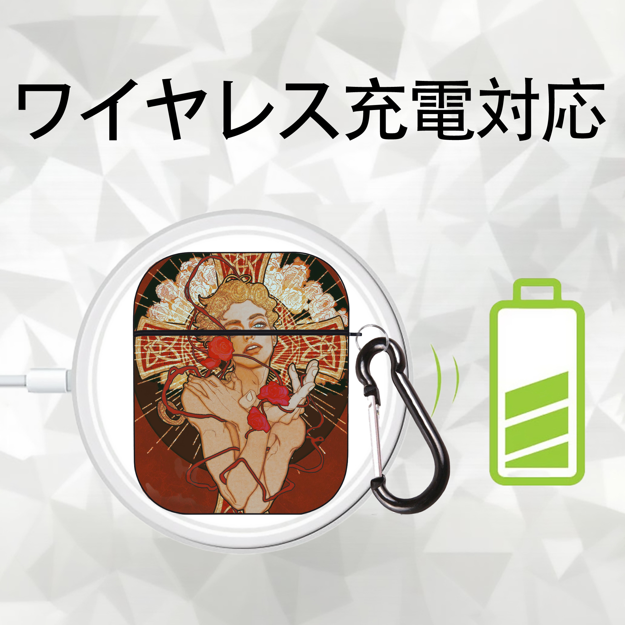 ジョジョの奇妙な冒険 JoJo's Bizarre Adventure AirPods 第2世代保護ケース ハードシェル ブラック 耐衝撃・防指紋・カラビナ付き