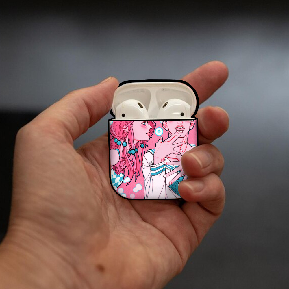 ジョジョの奇妙な冒険 JoJo's Bizarre Adventure AirPods 第2世代保護ケース ハードシェル ブラック 耐衝撃・防指紋・カラビナ付き