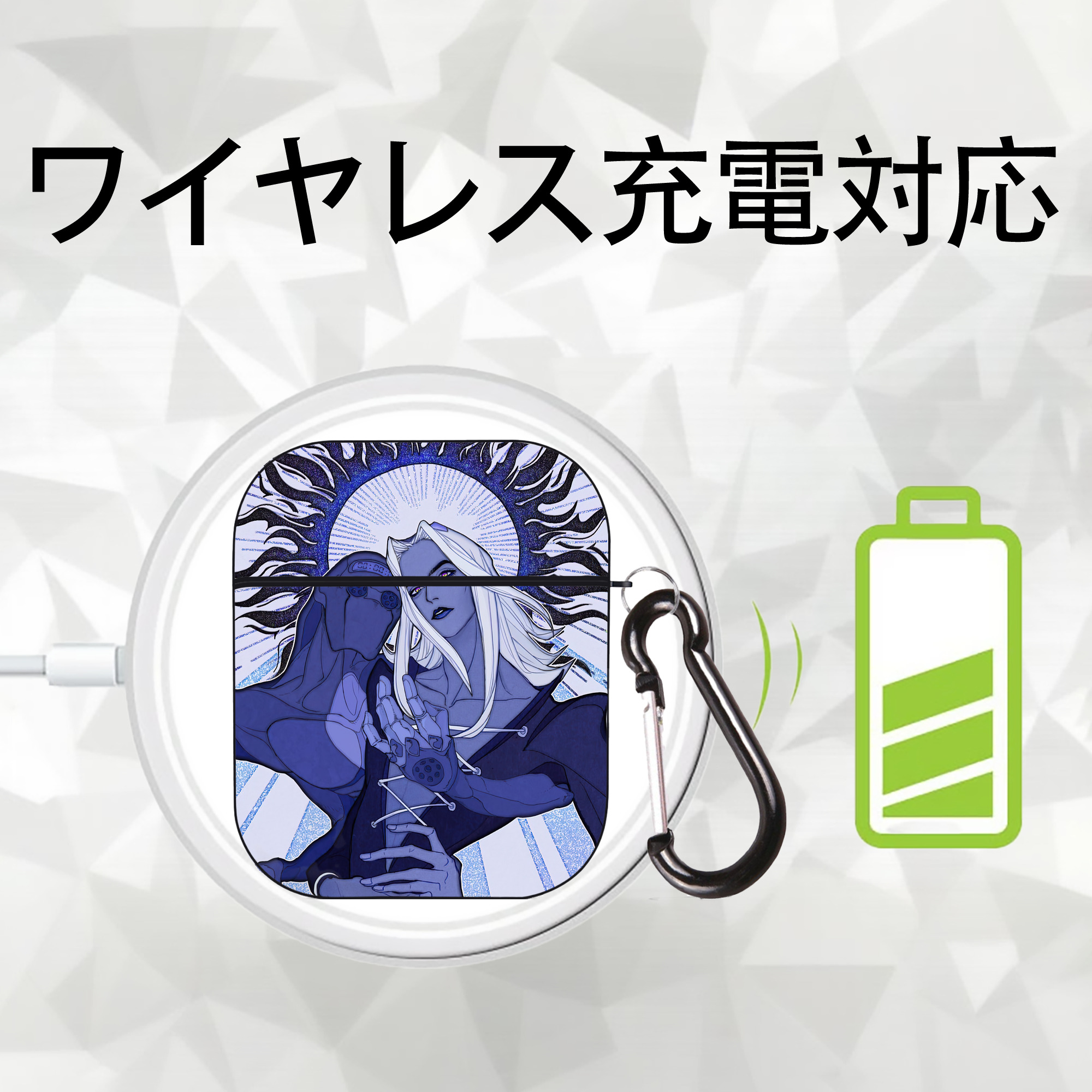 ジョジョの奇妙な冒険 JoJo's Bizarre Adventure AirPods 第2世代保護ケース ハードシェル ブラック 耐衝撃・防指紋・カラビナ付き