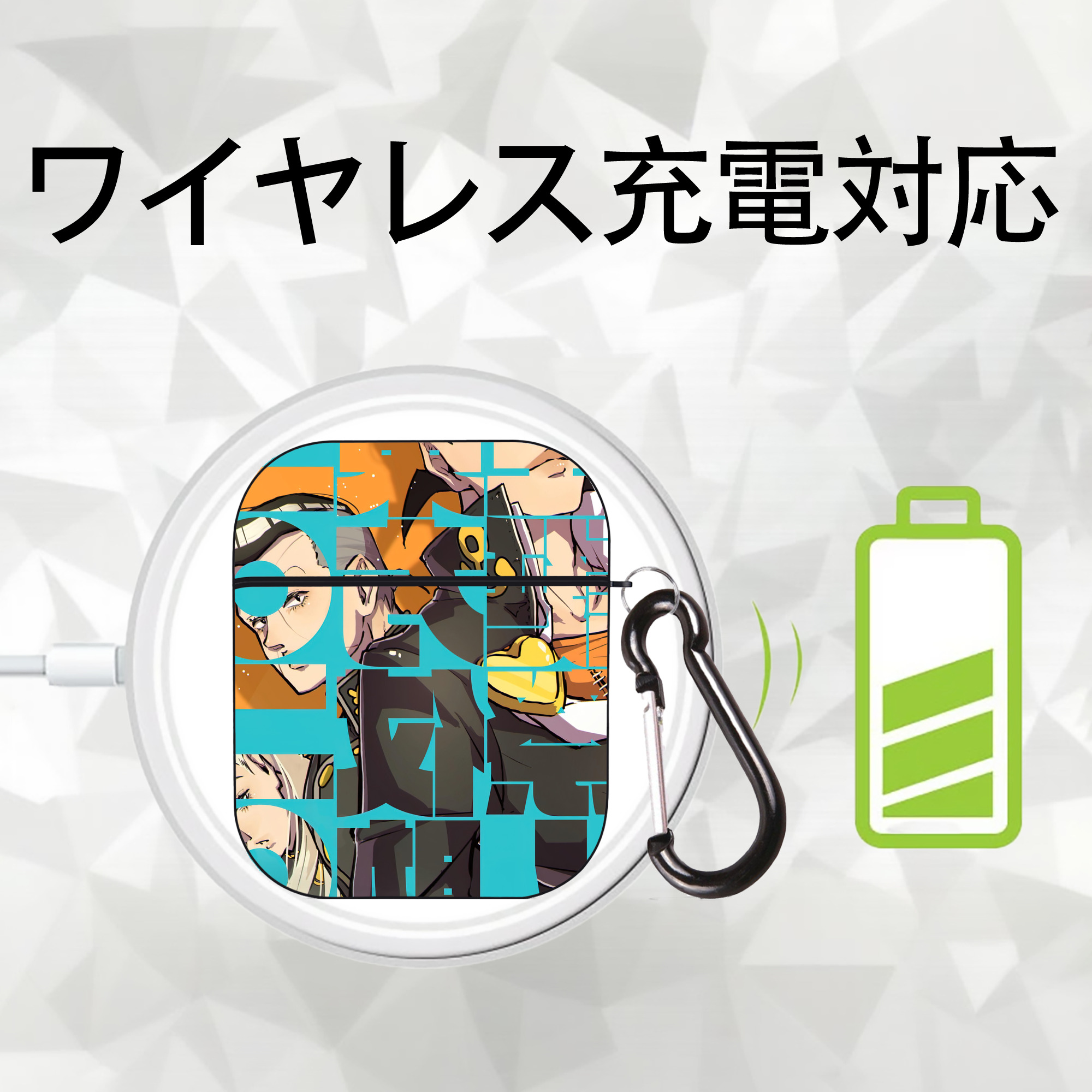 ジョジョの奇妙な冒険 JoJo's Bizarre Adventure AirPods 第2世代保護ケース ハードシェル ブラック 耐衝撃・防指紋・カラビナ付き