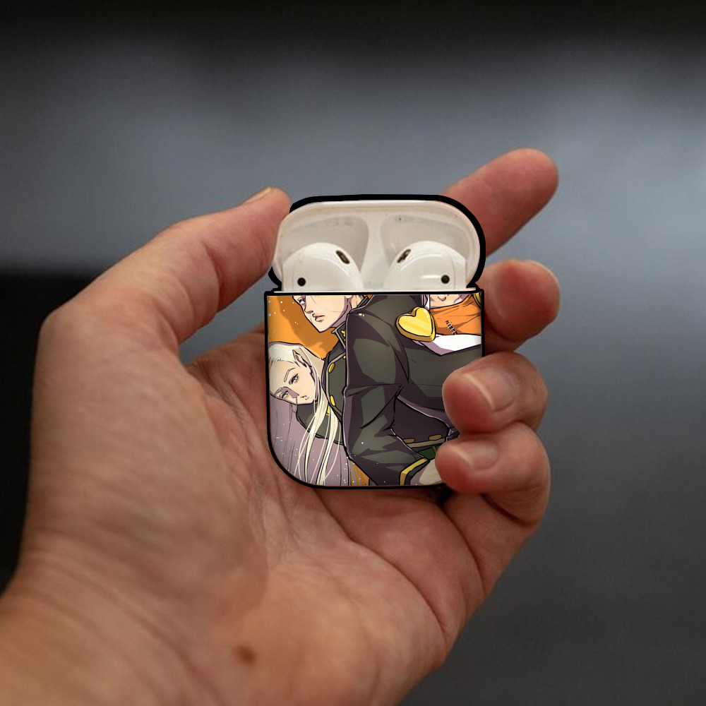 ジョジョの奇妙な冒険 JoJo's Bizarre Adventure AirPods 第2世代保護ケース ハードシェル ブラック 耐衝撃・防指紋・カラビナ付き