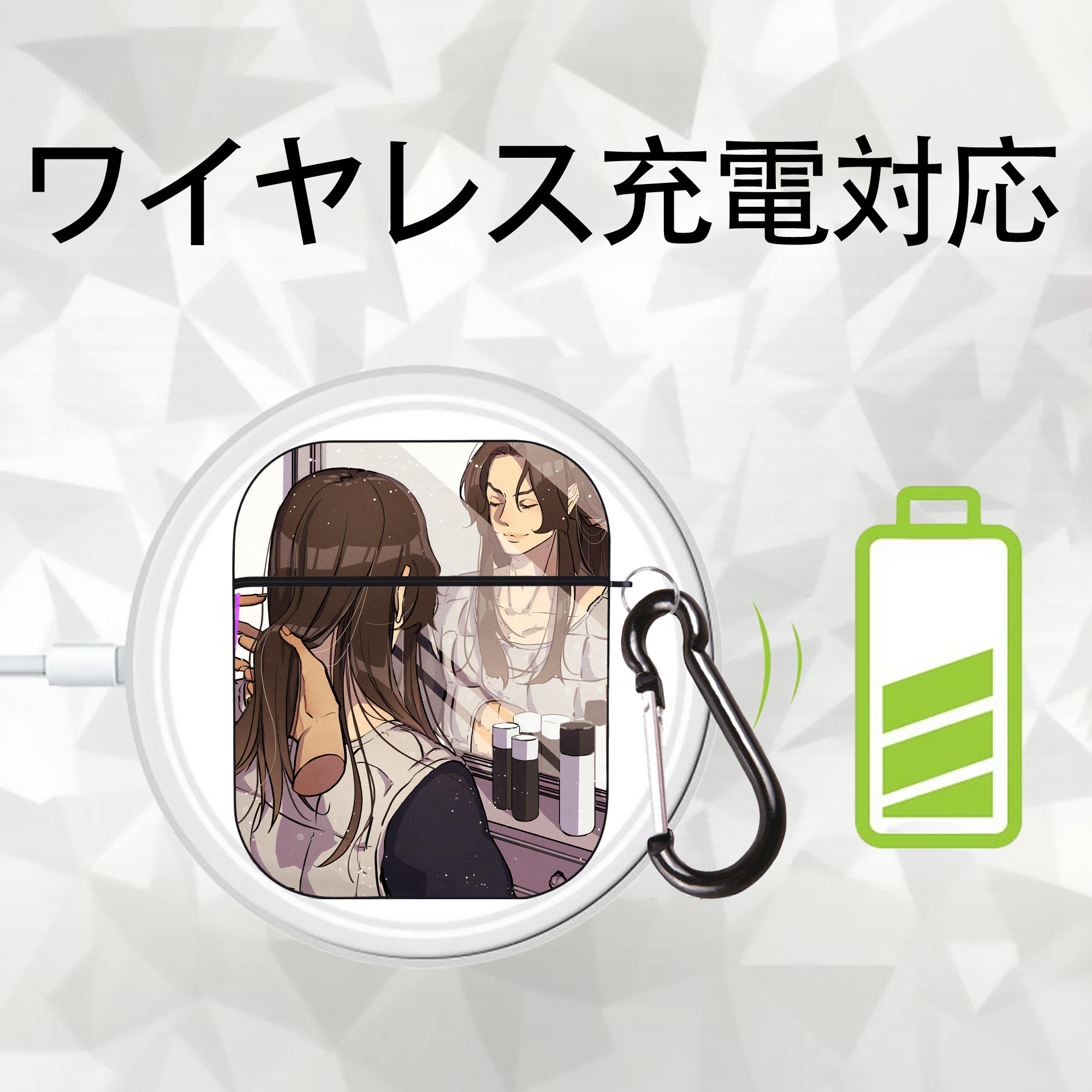 ジョジョの奇妙な冒険 JoJo's Bizarre Adventure AirPods 第2世代保護ケース ハードシェル ブラック 耐衝撃・防指紋・カラビナ付き