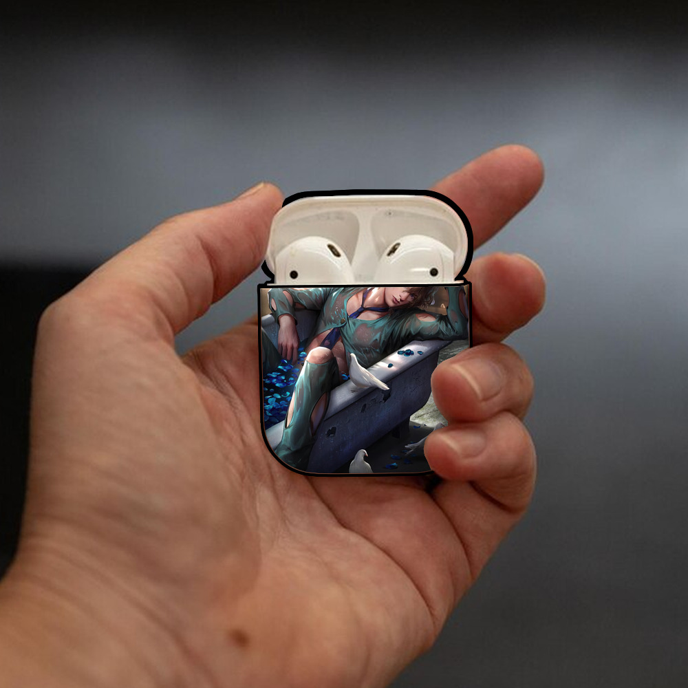ジョジョの奇妙な冒険 JoJo's Bizarre Adventure AirPods 第2世代保護ケース ハードシェル ブラック 耐衝撃・防指紋・カラビナ付き