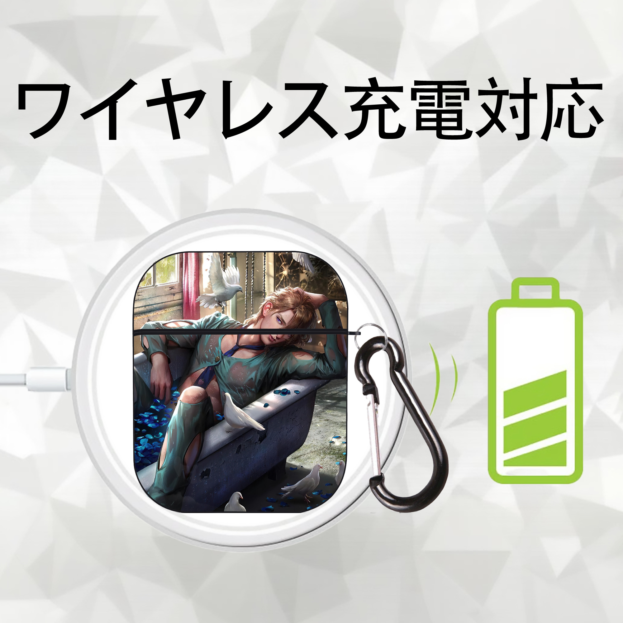 ジョジョの奇妙な冒険 JoJo's Bizarre Adventure AirPods 第2世代保護ケース ハードシェル ブラック 耐衝撃・防指紋・カラビナ付き